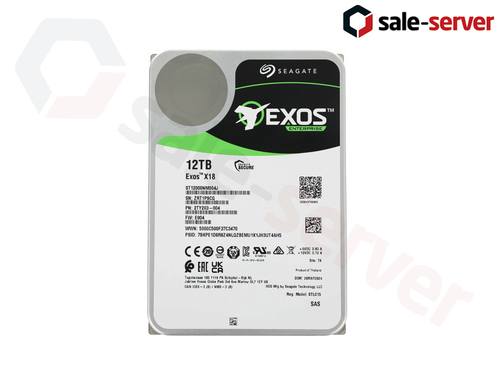 НОВЫЙ 12TB SAS 12Gb/s SEAGATE Exos X18 ST12000NM004J 3.5"